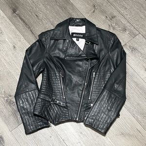 Women's Guess Leather Moto Jacket Size M